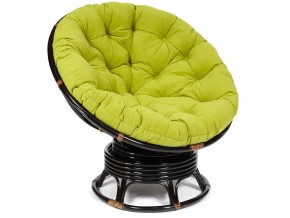 Кресло-качалка Papasan w 23/01 B с подушкой Antique brown, флок Олива в Ирбите - irbit.magazin-mebel74.ru | фото