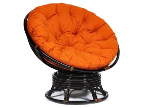 Кресло-качалка Papasan w 23/01 B с подушкой Antique brown, ткань Оранжевый в Ирбите - irbit.magazin-mebel74.ru | фото