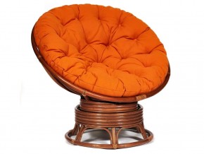 Кресло-качалка Papasan w 23/01 B с подушкой Pecan, ткань Оранжевый в Ирбите - irbit.magazin-mebel74.ru | фото