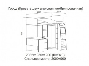 Кровать двухъярусная комбинированная в Ирбите - irbit.magazin-mebel74.ru | фото