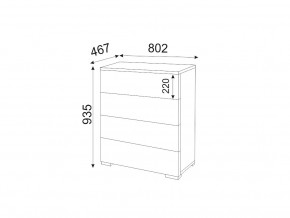 М05 (ручка брусок) Комод (4 ящика) в Ирбите - irbit.magazin-mebel74.ru | фото