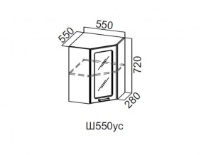 Ш550ус/720 Шкаф навесной 550/720 (угловой со стеклом) в Ирбите - irbit.magazin-mebel74.ru | фото