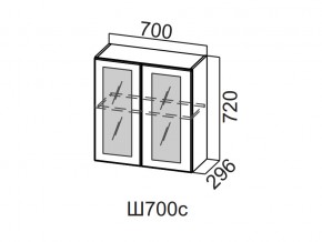 Ш700с/720 Шкаф навесной 700/720 (со стеклом) в Ирбите - irbit.magazin-mebel74.ru | фото